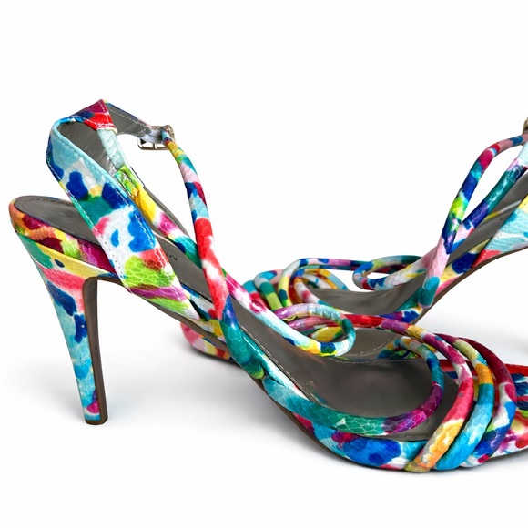 Worthington Multicolor Strappy Heels-Size 9 - Picture 2 of 6